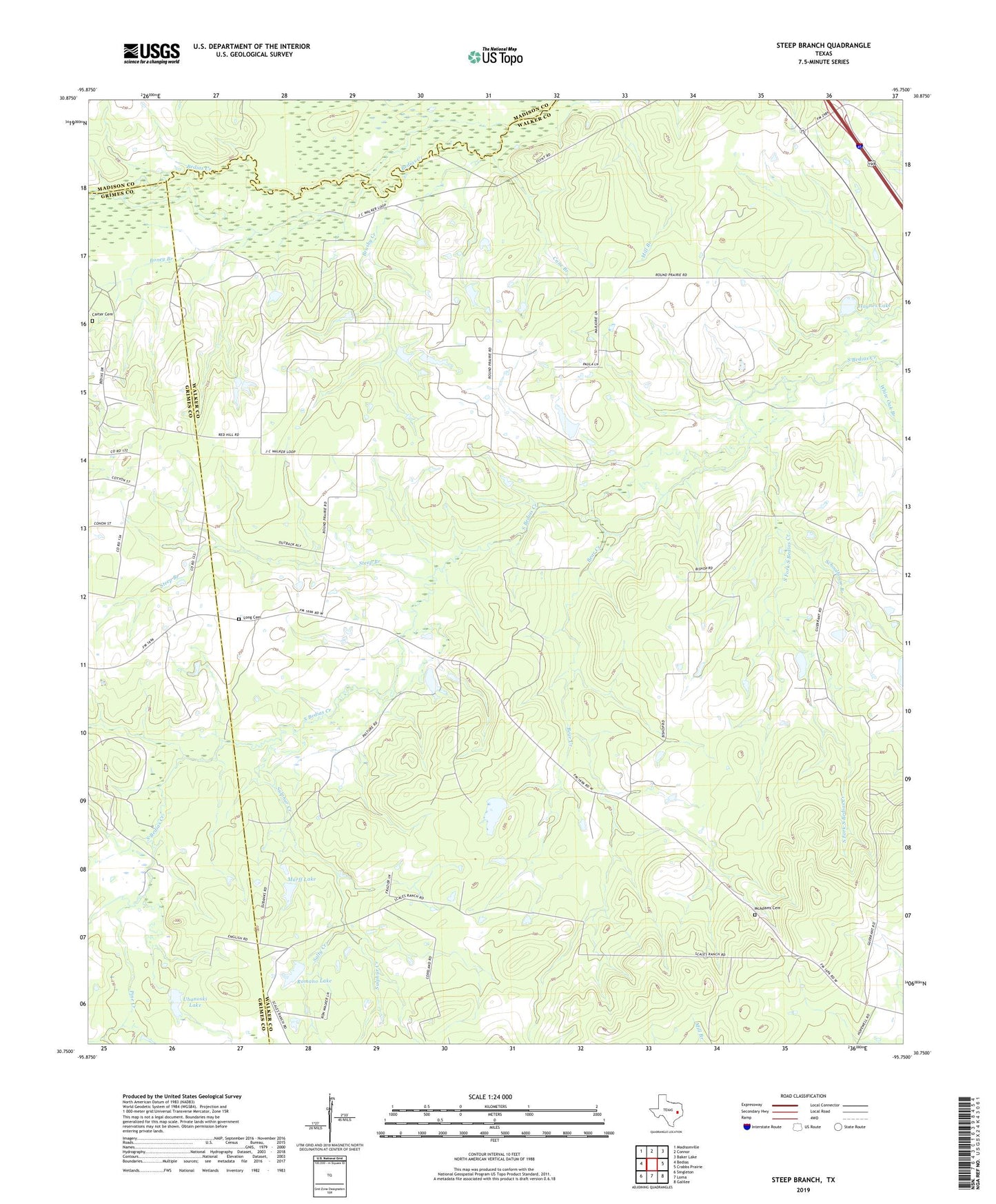 Steep Branch Texas US Topo Map Image