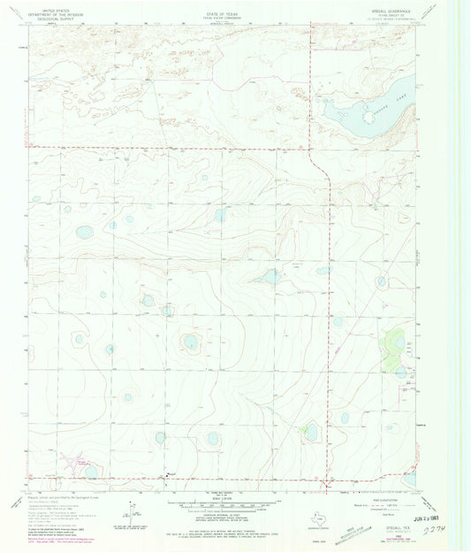 Classic USGS Stegall Texas 7.5'x7.5' Topo Map Image