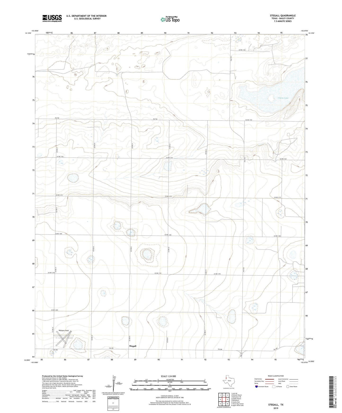 Stegall Texas US Topo Map Image