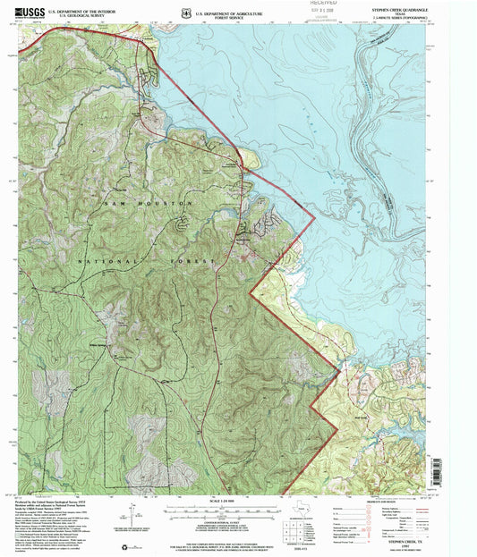 Classic USGS Stephen Creek Texas 7.5'x7.5' Topo Map Image