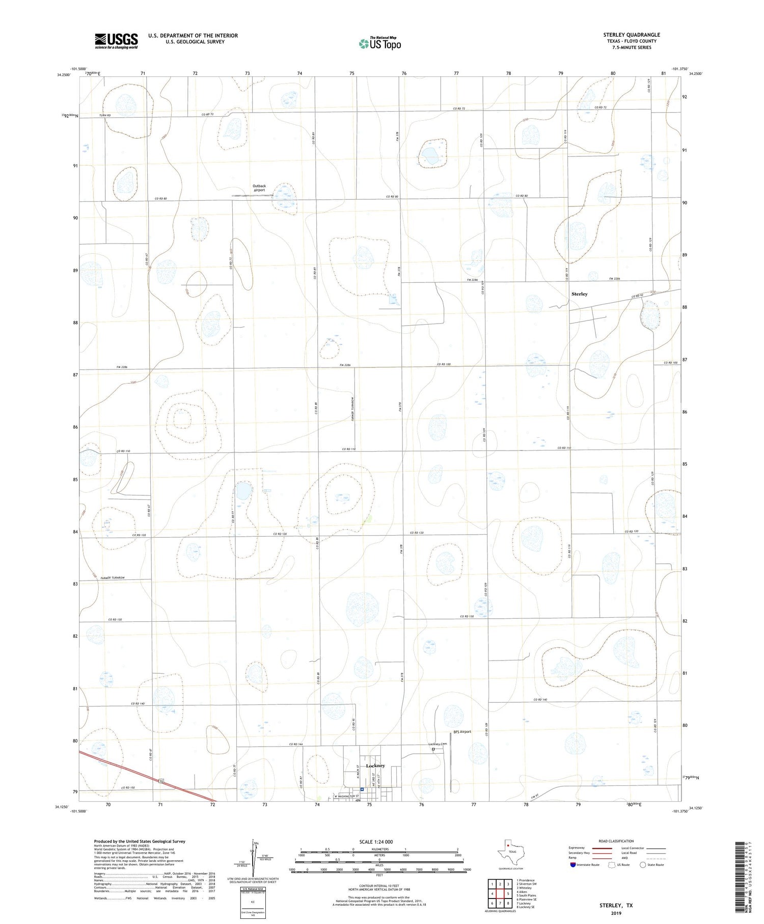 Sterley Texas US Topo Map Image