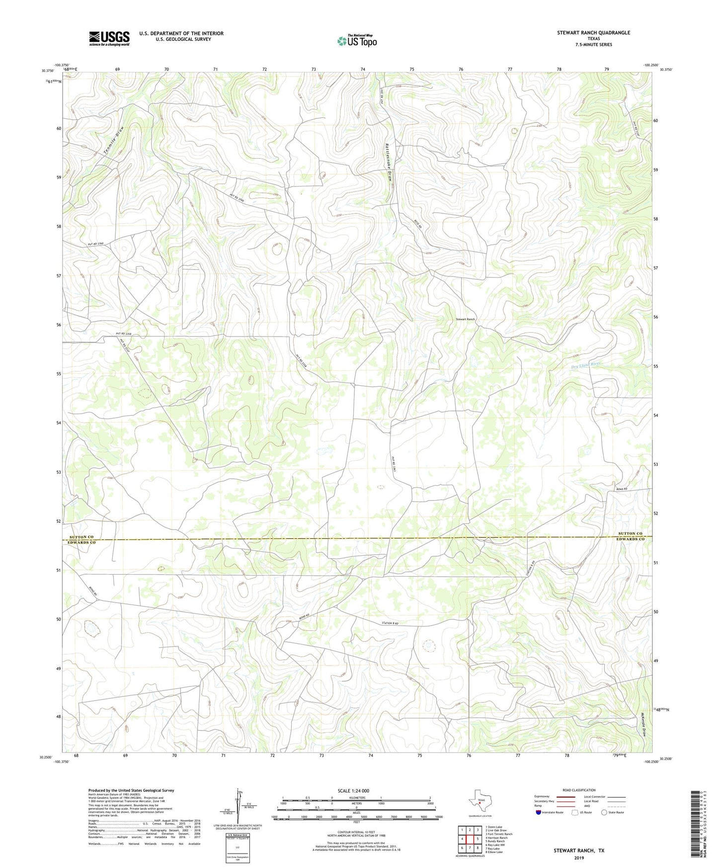 Stewart Ranch Texas US Topo Map Image