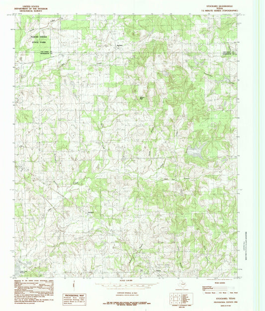 Classic USGS Stockard Texas 7.5'x7.5' Topo Map Image