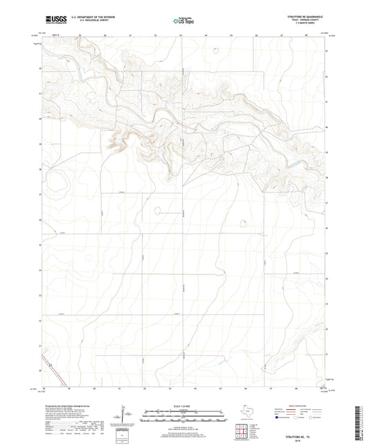 Stratford NE Texas US Topo Map Image