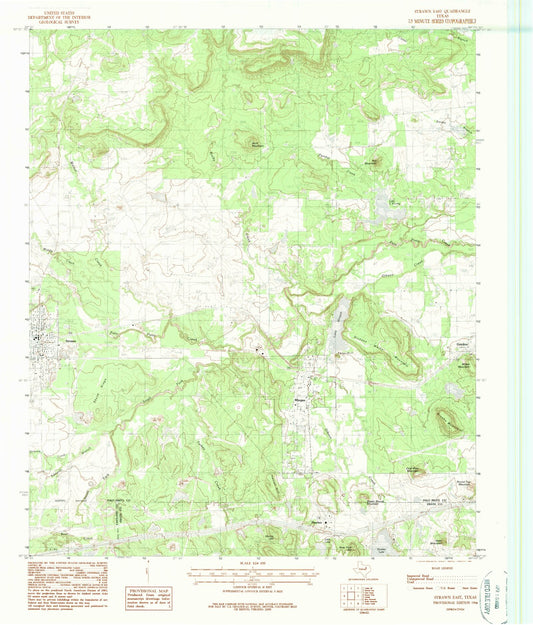 Classic USGS Strawn East Texas 7.5'x7.5' Topo Map Image