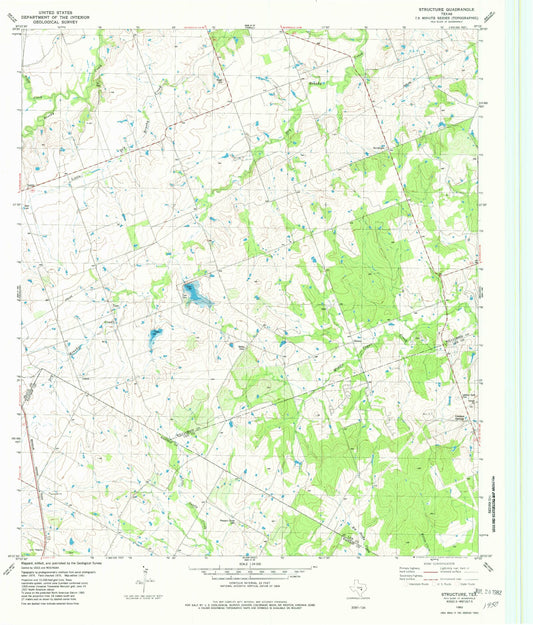 Classic USGS Structure Texas 7.5'x7.5' Topo Map Image