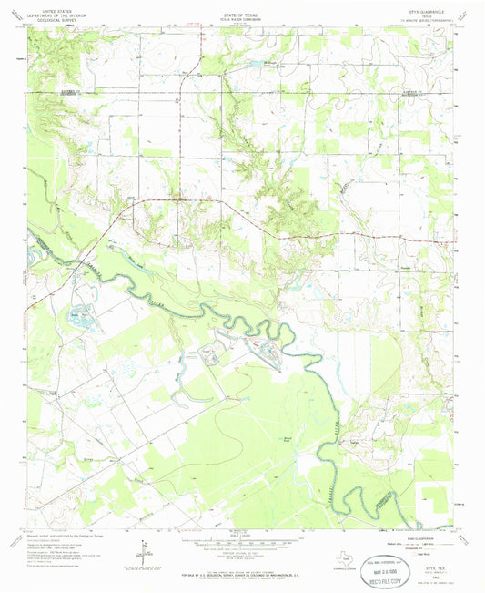 Classic USGS Styx Texas 7.5'x7.5' Topo Map Image