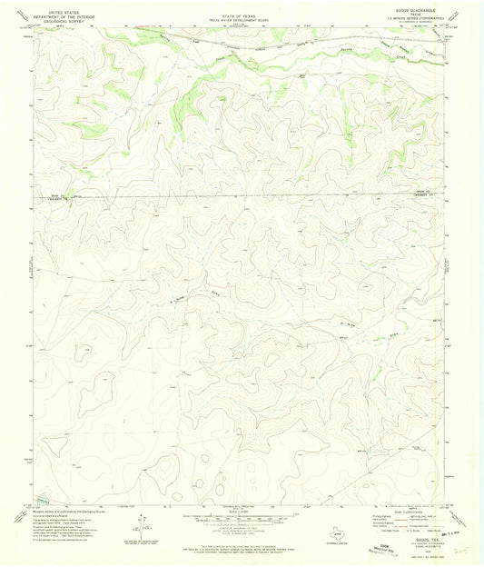Classic USGS Suggs Texas 7.5'x7.5' Topo Map Image