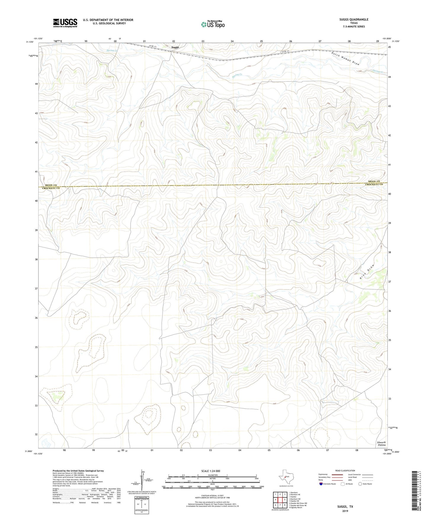 Suggs Texas US Topo Map Image