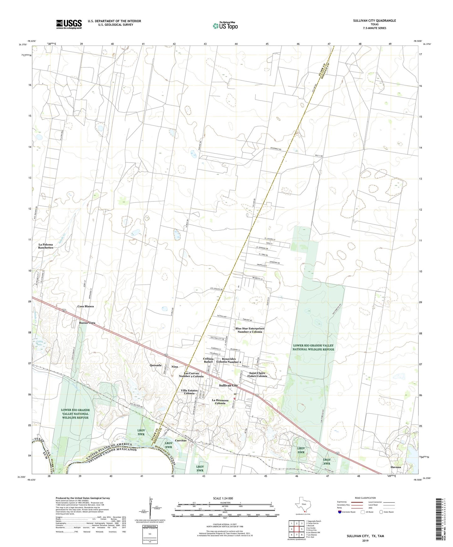 Sullivan City Texas US Topo Map Image
