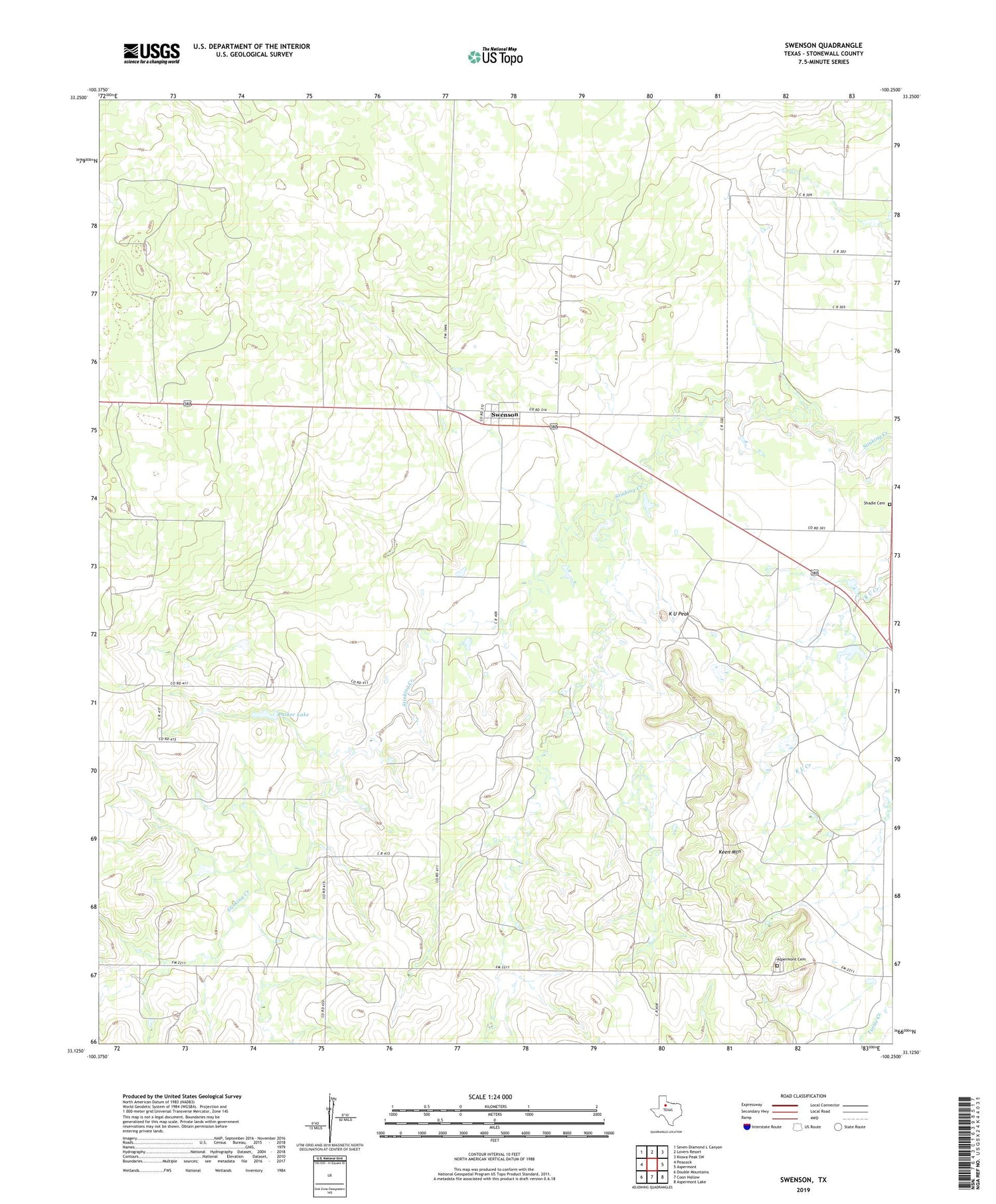 Swenson Texas US Topo Map Image