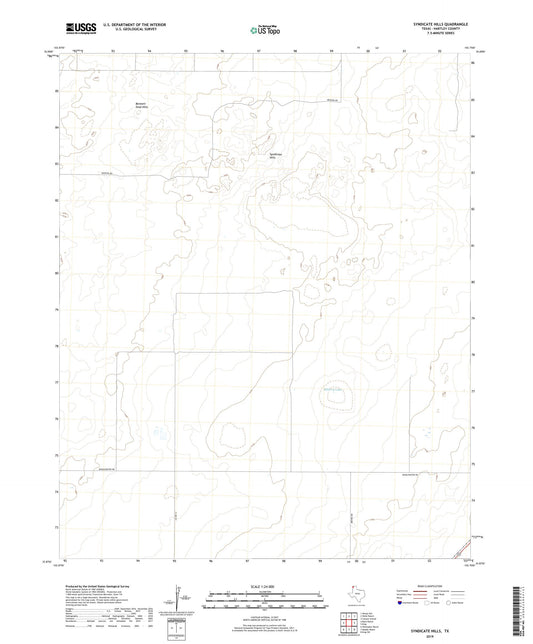 Syndicate Hills Texas US Topo Map Image