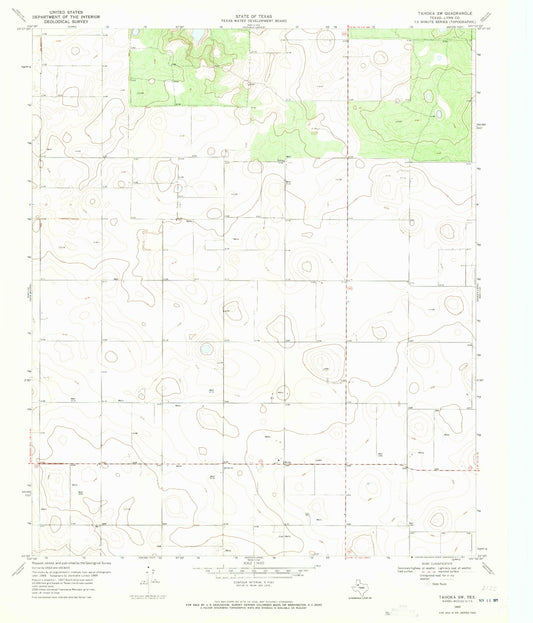 Classic USGS Tahoka SW Texas 7.5'x7.5' Topo Map Image