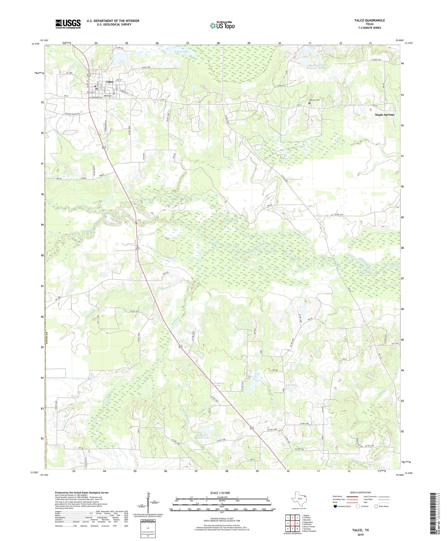 Talco Texas US Topo Map Image