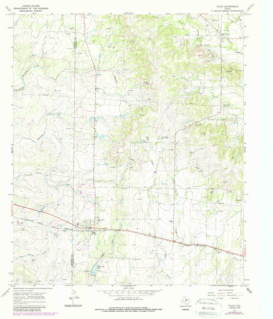 Classic USGS Talpa Texas 7.5'x7.5' Topo Map Image