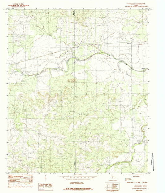 Classic USGS Tankersley Texas 7.5'x7.5' Topo Map Image