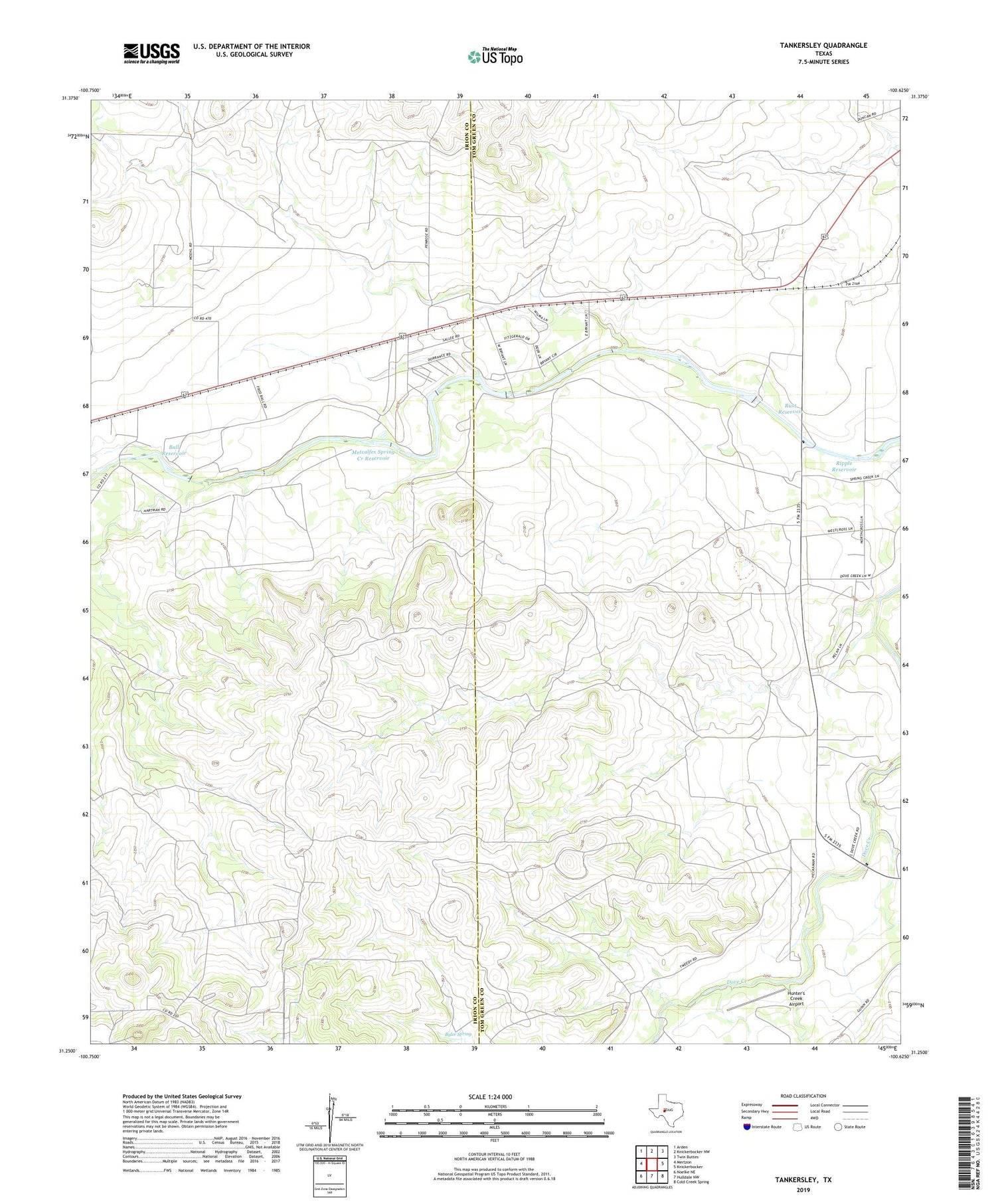 Tankersley Texas US Topo Map Image