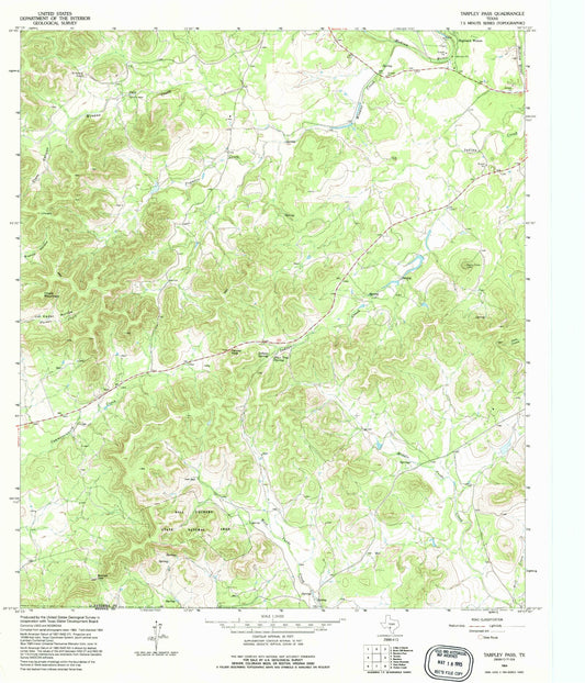 Classic USGS Tarpley Pass Texas 7.5'x7.5' Topo Map Image