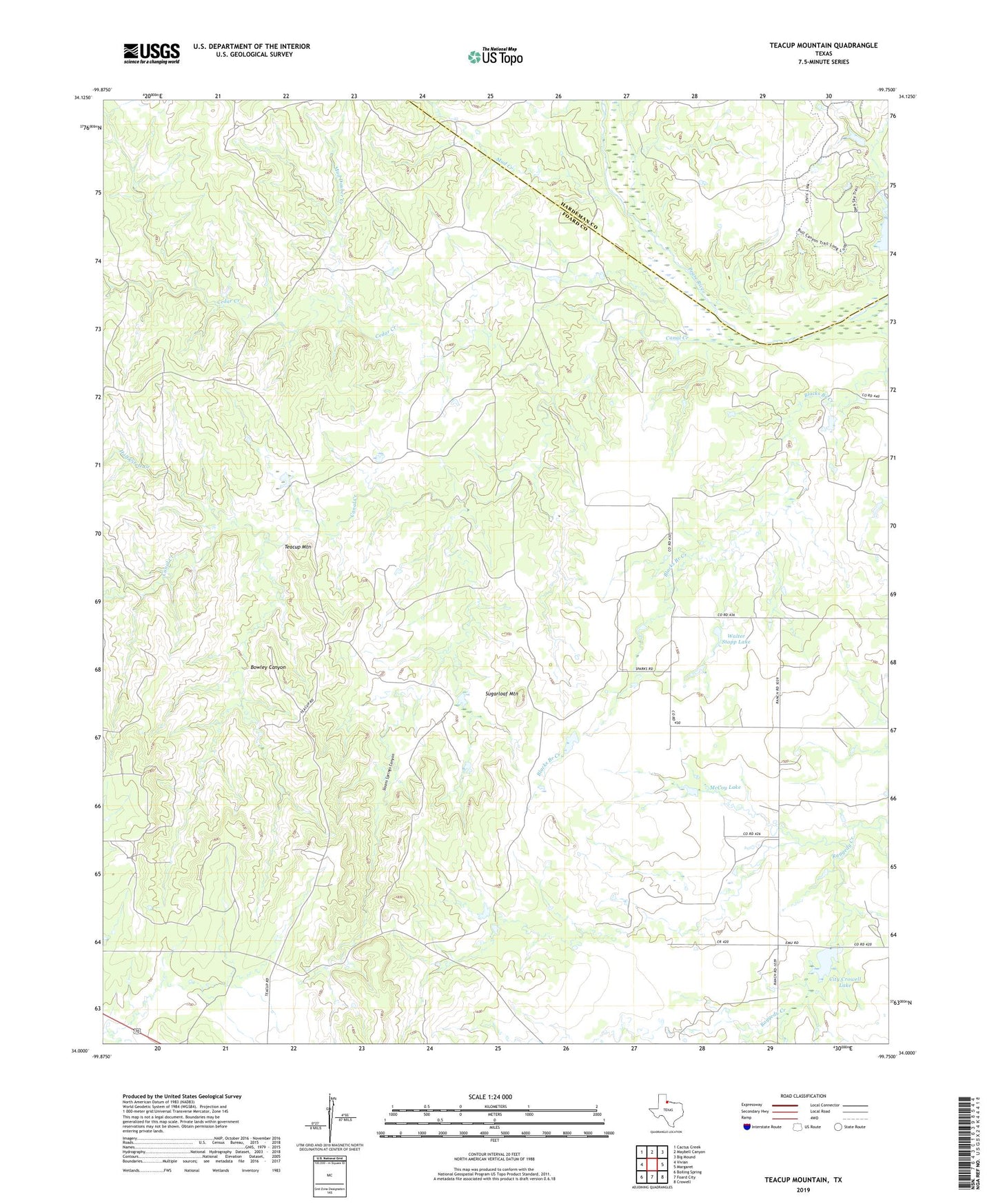 Teacup Mountain Texas US Topo Map Image