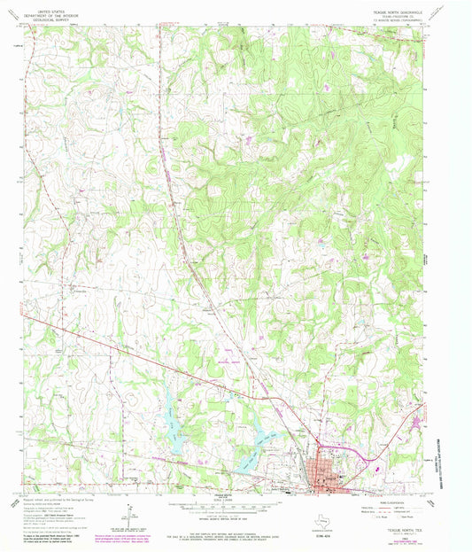Classic USGS Teague North Texas 7.5'x7.5' Topo Map Image