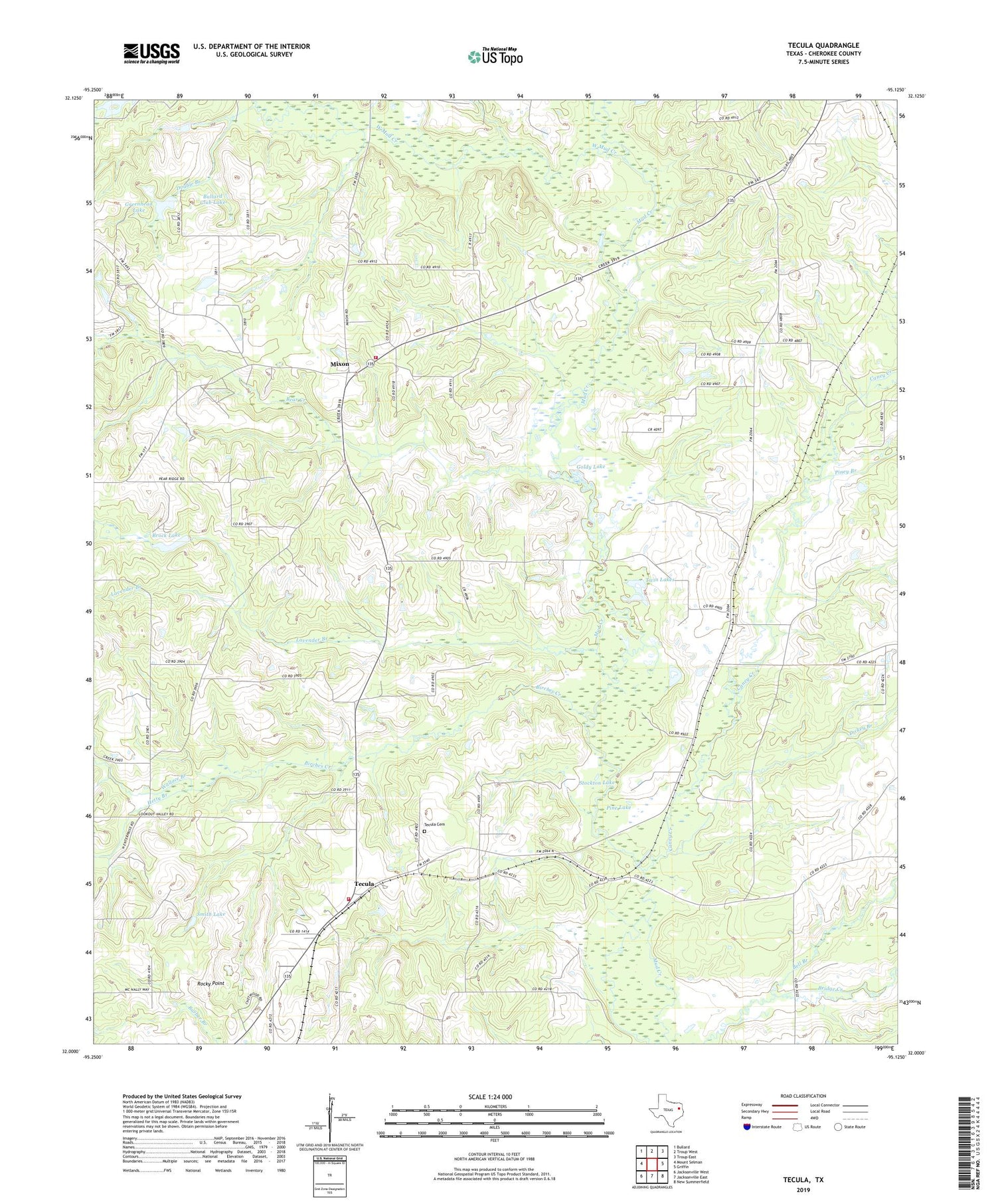 Tecula Texas US Topo Map Image