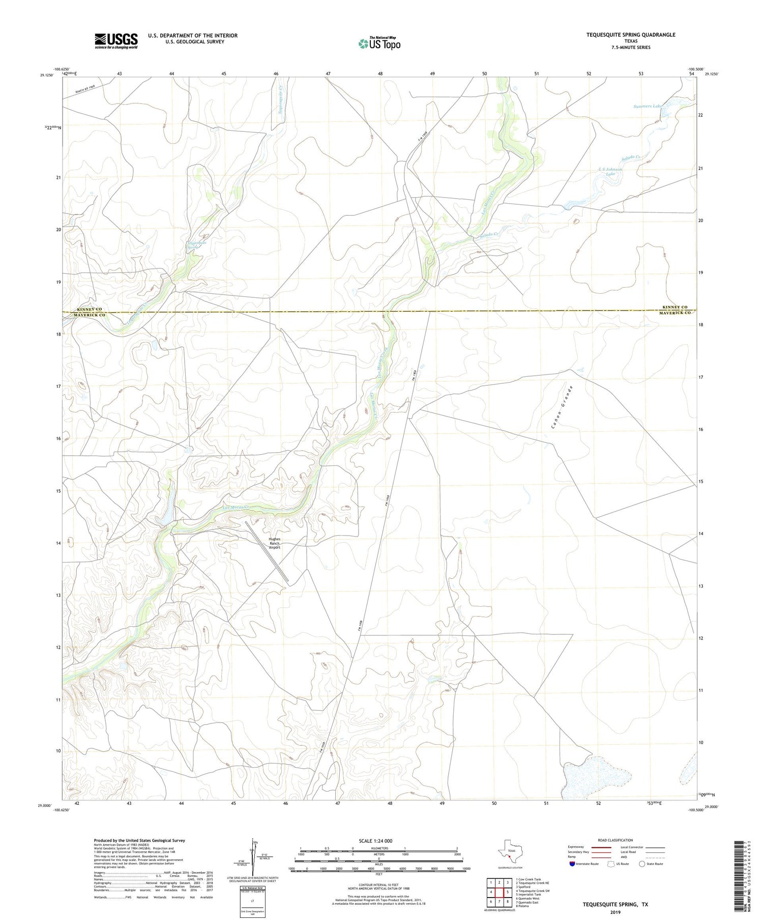 Tequesquite Spring Texas US Topo Map Image