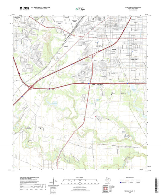 Terrell Wells Texas US Topo Map Image