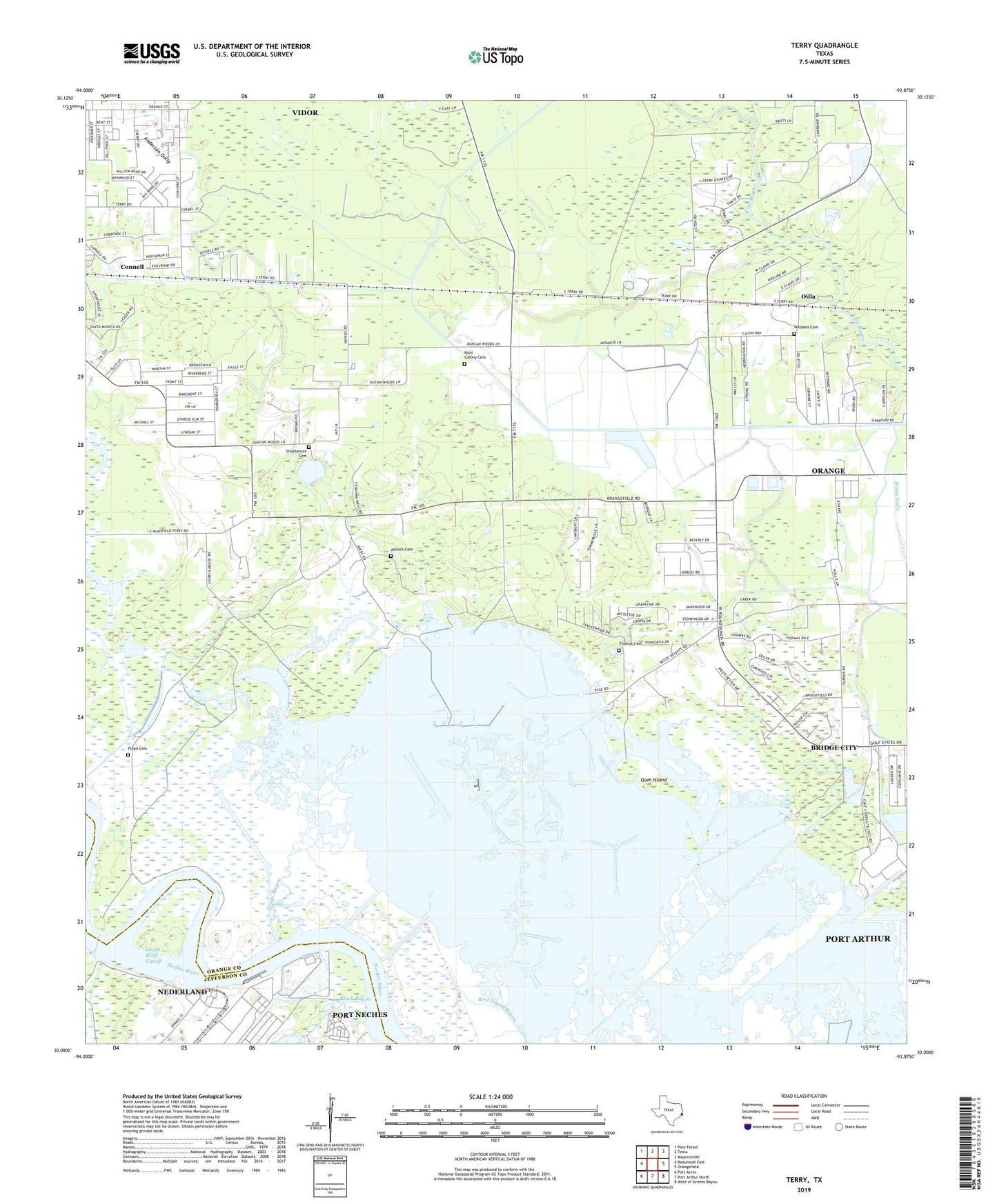 Terry Texas US Topo Map Image