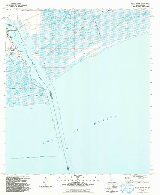 Classic USGS Texas Point Texas 7.5'x7.5' Topo Map Image