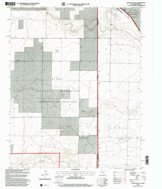 Classic USGS Texline South Texas 7.5'x7.5' Topo Map Image