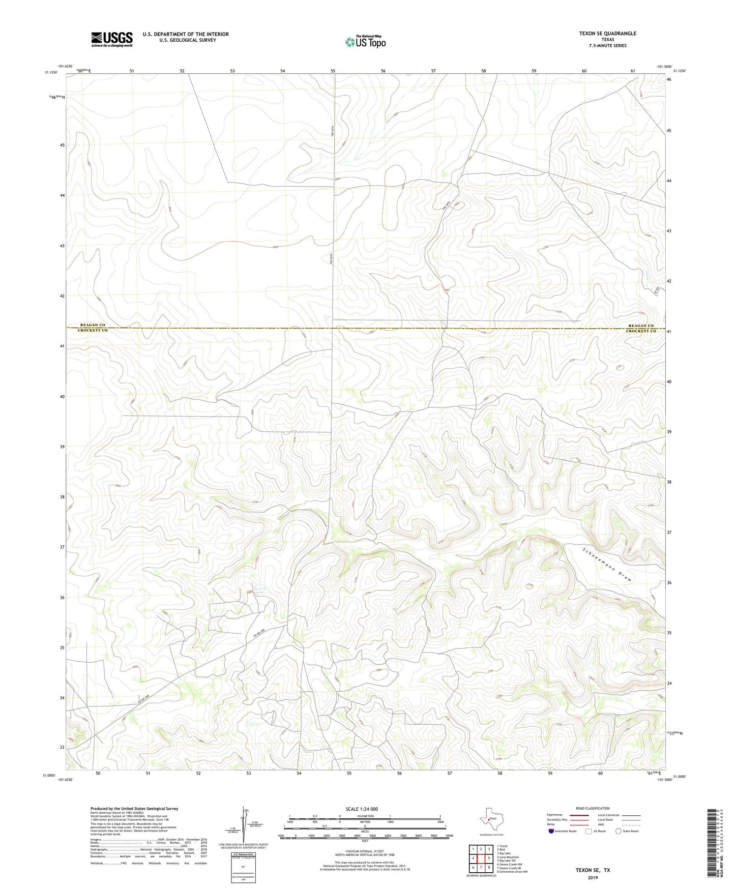 Texon SE Texas US Topo Map Image