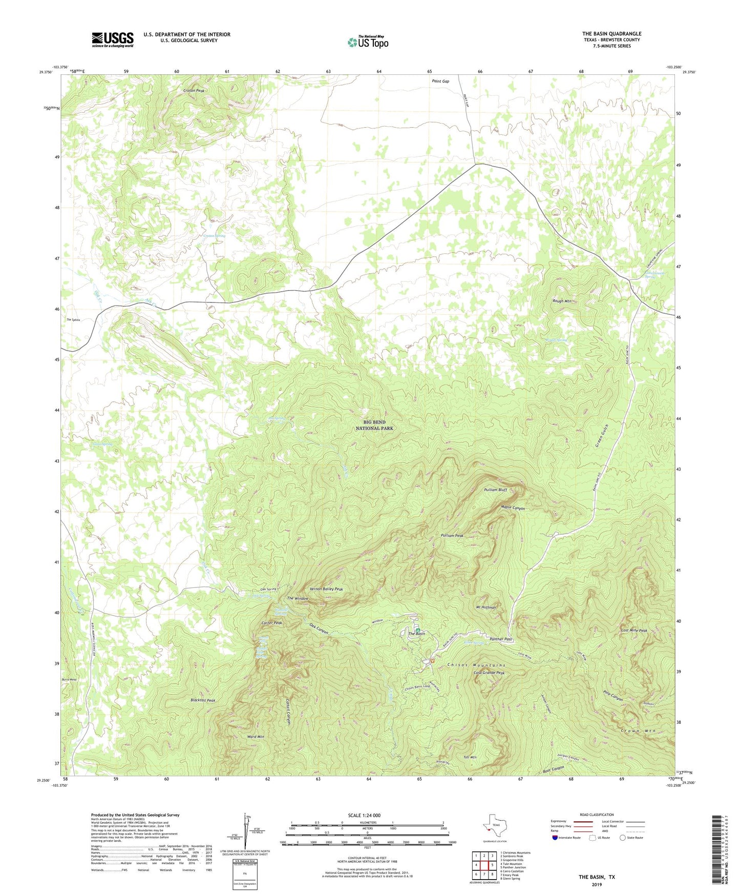 The Basin Texas US Topo Map Image