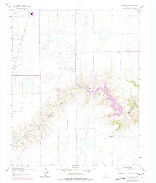 Classic USGS The Palisades Texas 7.5'x7.5' Topo Map Image