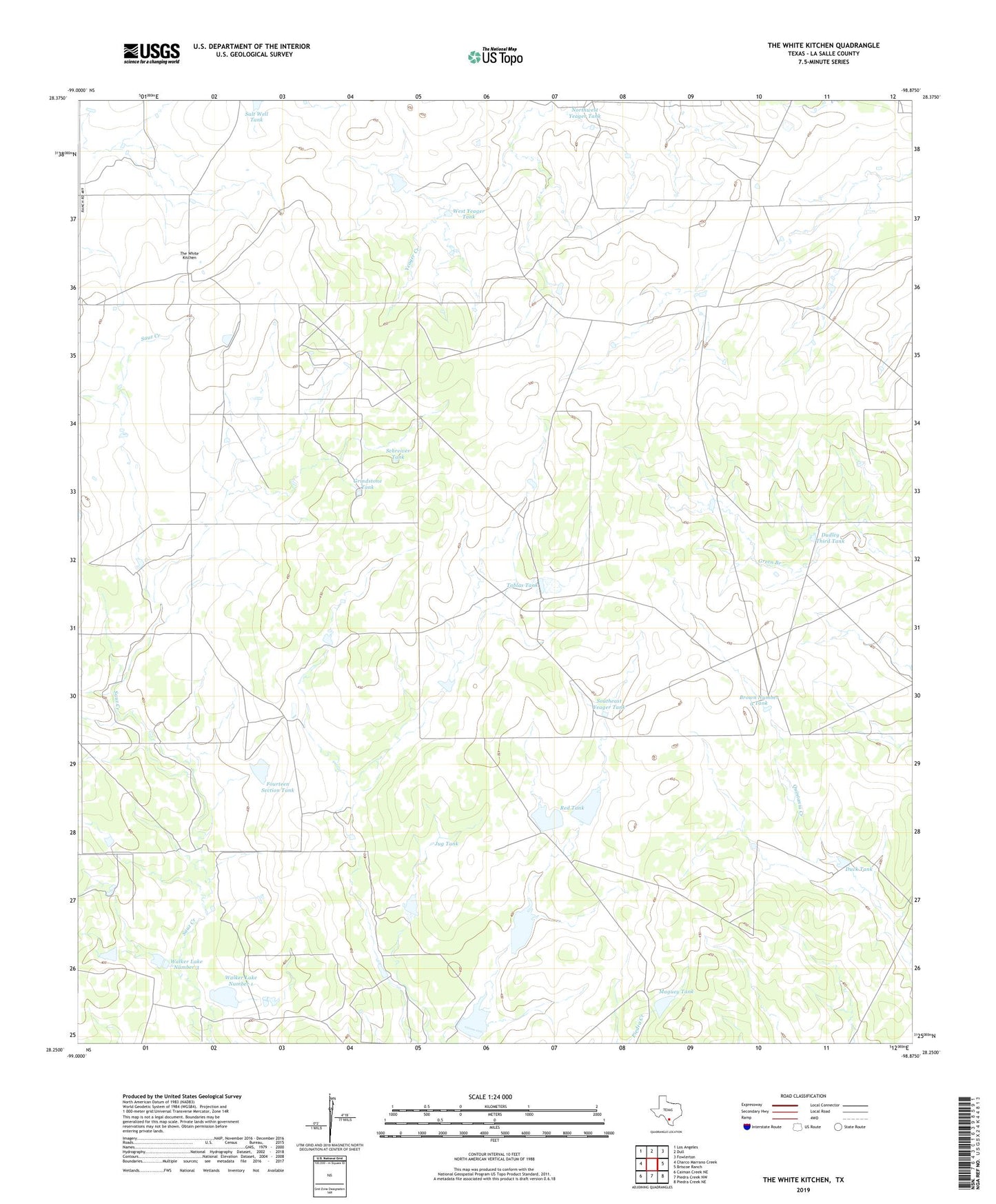 The White Kitchen Texas US Topo Map Image