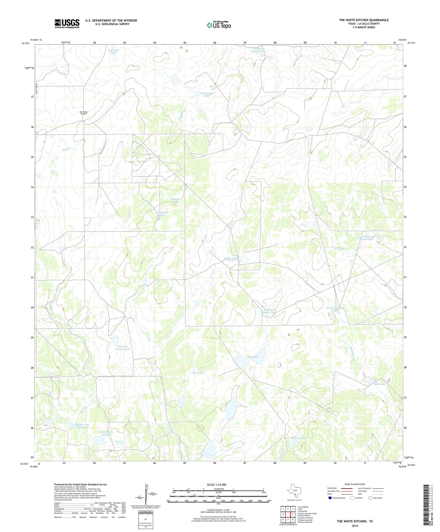 The White Kitchen Texas US Topo Map Image
