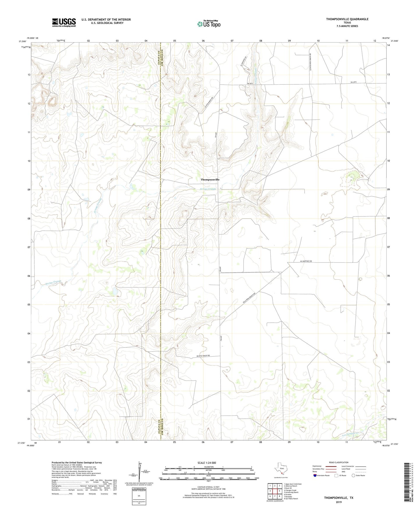 Thompsonville Texas US Topo Map Image