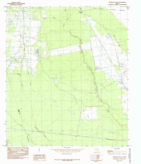 Classic USGS Thorson Gully Texas 7.5'x7.5' Topo Map Image