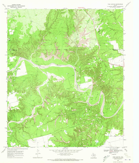 Classic USGS Tige Canyon Texas 7.5'x7.5' Topo Map Image