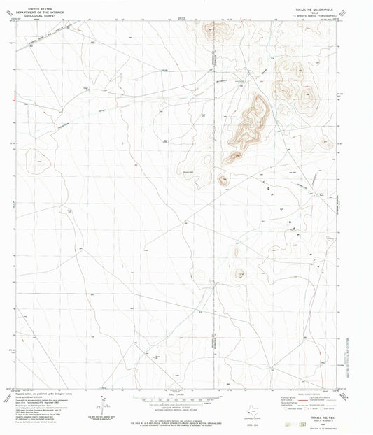 Classic USGS Tinaja NE Texas 7.5'x7.5' Topo Map Image
