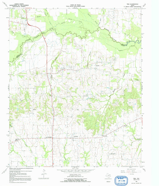 Classic USGS Tira Texas 7.5'x7.5' Topo Map Image