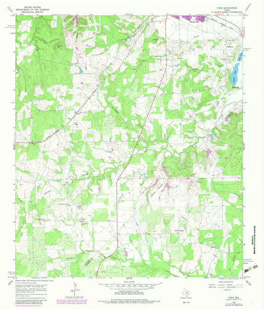 Classic USGS Togo Texas 7.5'x7.5' Topo Map Image