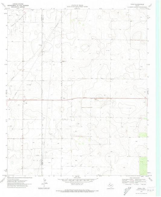 Classic USGS Tokio Texas 7.5'x7.5' Topo Map Image