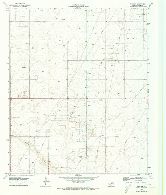 Classic USGS Tokio NW Texas 7.5'x7.5' Topo Map Image