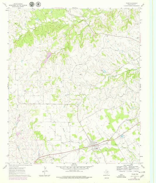 Classic USGS Tolar Texas 7.5'x7.5' Topo Map Image