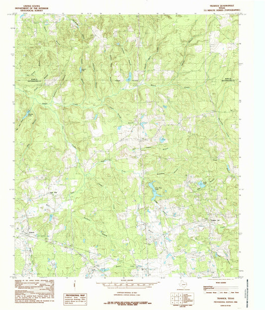 Classic USGS Trawick Texas 7.5'x7.5' Topo Map Image