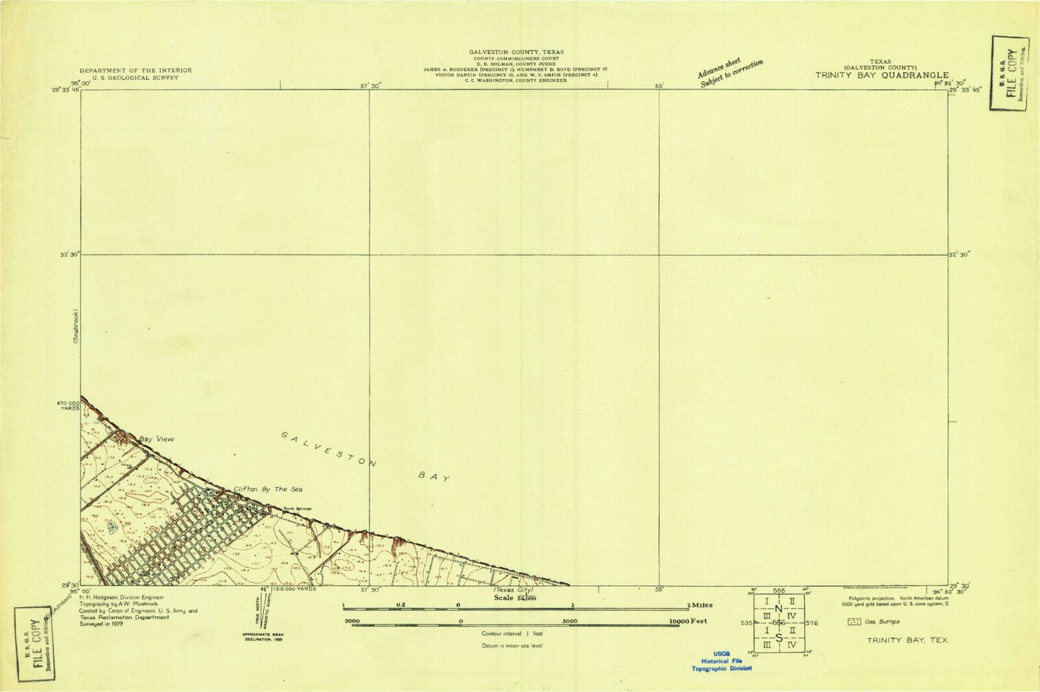 Classic USGS Bacliff Texas 7.5'x7.5' Topo Map Image