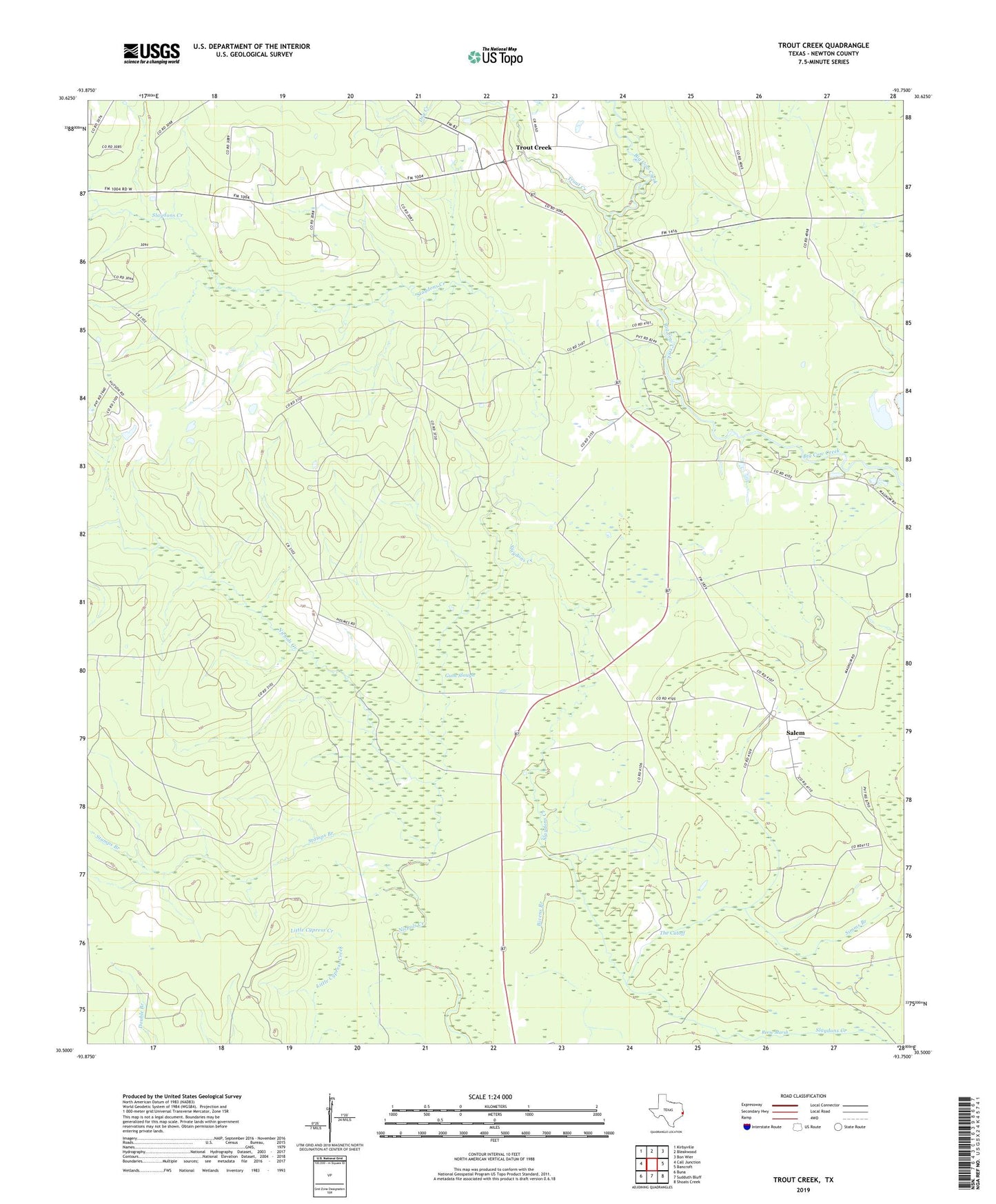 Trout Creek Texas US Topo Map Image