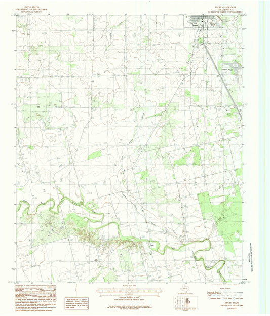 Classic USGS Truby Texas 7.5'x7.5' Topo Map Image