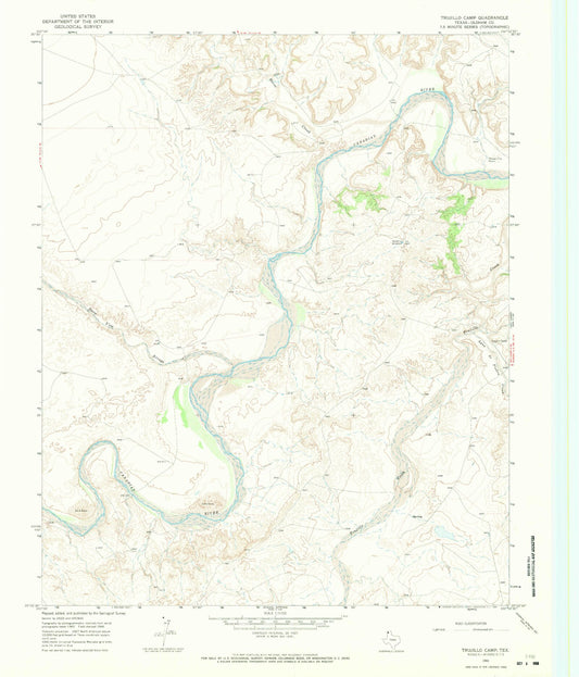 Classic USGS Trujillo Camp Texas 7.5'x7.5' Topo Map Image