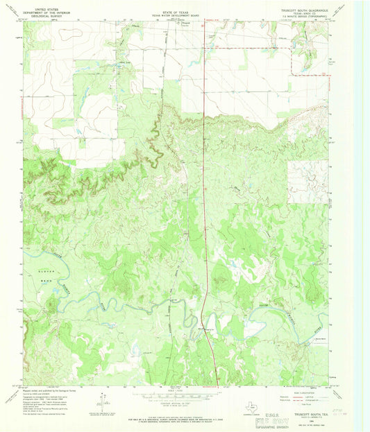 Classic USGS Truscott South Texas 7.5'x7.5' Topo Map Image